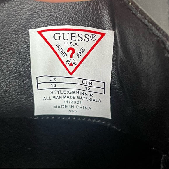 Guess Men's Hinn Slip-On Dress Shoes Mens Size 10 Black Sleek - Picture 12 of 13